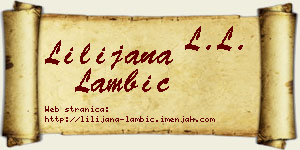 Lilijana Lambić vizit kartica